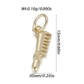 Golden comb shaped mini charm pendant for jewelry making with dimensions 15mm by 5mm - Gold Comb (YSN201-15)