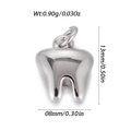 Colgante de diente plateado para joyería DIY con detalles de peso y dimensiones - Estilo de Diente Realista (YSN200-24)