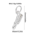 Mini silver comb pendant with flower detail, measures 15mm by 5mm, weighs 0.10g - Silver Comb (YSN201-16)