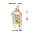 Colgante de diente dorado para hacer joyas DIY con dimensiones de 13mm por 6mm - Estilo de Diente Realista (YSN200-25)