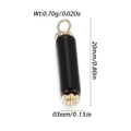 Cilindrische zwarte edelsteen hanger met gouden metalen kapjes voor het maken van sieraden - Zwarte Glanzende Cilindrische Stijl (YSN202-23)