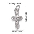 Silver cross pendant with spiral texture, 15mm size details and 0.90g weight specification - Silver Spiral Texture Cross (YSN198-20)