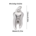 Colgante de diente de plata pulida para joyería DIY, 13mm de altura y 0,60g de peso - Estilo de Diente Realista (YSN200-26)