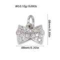 Mini silver bow pendant with sparkling white crystals for handmade jewelry crafts - Silver Rhinestone Bowknot (YSN201-18)