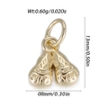 Colgante de campana de aleación dorada con textura de malla en relieve y 13mm por 8mm - Estilo de Bolsa de Malla Vintage (YSN200-27)