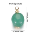 Ronde groene natuursteen hanger van 13 mm met een goudkleurige metalen bevestiging - Ronde Groene Edelsteen Stijl (YSN202-25)