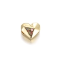 Goldenes Herz-Charm mit buntem Emaille-Inlay und facettierter Oberfläche für DIY-Schmuck - Goldenes Emaille Herz (10)