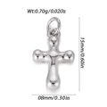 Polished silver puffy cross pendant in 15mm size with smooth mirror finish for necklaces - Silver Rounded 3D Cross (YSN198-22)