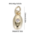 Mini oval gold-plated pendant with white crystal stone and dimensional measurements - Gold Oval (YSN201-19)