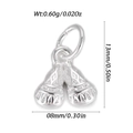 Colgante zapatilla de ballet plata para joyería con textura de rombos y medidas - Estilo de Bolsa de Malla Vintage (YSN200-28)