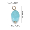 Ovale hanger in turquoise stijl met zilveren ring en marmeren textuur voor DIY sieraden - Blauwgroene Ovale Stijl (YSN202-26)