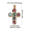 Detailed view of colorful gemstone cross pendant with 30mm height and 2.50g weight details - Colorful Decorated Cross (YSN049-10)