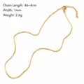 Dettaglio della collana a catena box oro da 1 mm, lunghezza 46+4 cm e finitura lucida - Catena a scatola / 46+5cm (1mm)