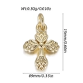 Mini 14k gold plated cross pendant with leaf texture, size 15x9mm weighing 0.3g - Gold Leaf-Shaped Cross Style (YSN198-23)