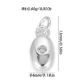 Silver oval pendant with transparent round stone, weight 0.40g, size 13mm x 4mm - Silver Oval (YSN201-20)