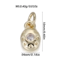 Mini golden heart pendant with center zircon stone and detailed size dimensions - Gold Round Plate (YSN201-21)