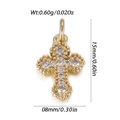 Mini 14k gold plated cross pendant with cubic zirconia, 15mm religious jewelry accessory - Gold Pave Rhinestone Cross Style (YSN198-25)