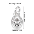 Mini silver heart pendant with sparkling round cubic zirconia stone and bead details - Silver Round Plate (YSN201-22)