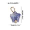 Stermvormige blauwe marmeren hanger met gouden oogje voor het maken van DIY sieraden - Blauw Wit Getextureerde Sterstijl (YSN202-29)