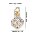 Golden clover pendant with sparkling clear crystals, measuring 10mm in height - Gold Four-leaf Flower (YSN201-23)