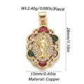 Gold Virgin Mary cross pendant with multi-color zircon stones and copper base plating - Marquise Gem Icon (YSN050-02)