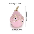 Roze druppelvormige bedel met boze oog en afmetingen 22x10mm voor DIY-sieraden - Roze Waterdruppel Oog