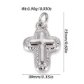Mini silver cross pendant with radial texture and ring bail, 15mm religious jewelry - Silver Twisted Edge Cross (YSN198-28)
