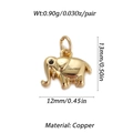 Polished gold elephant pendant charm with dimensions 13x12mm made of copper material - Side Elephant Shape (001-03)
