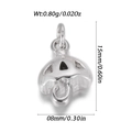Silver umbrella pendant charm 15mm by 8mm size dimensions for jewelry making - Silver Umbrella (YSN201-26)