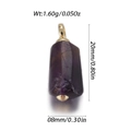 Natuurlijke paarse amethist hanger met gouden kapjes en afmetingen van 8x20mm - Paarse Ruwe Steen Cilindrische Stijl (YSN163-01)