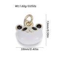 Panda beer emaille bedeltje voor sieraden met een hoogte van 13mm en breedte 10mm - Panda