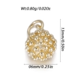 Mini golden spherical metal charm with granulated texture and top ring, 13mm size - Gold Textured Ball (YSN201-29)
