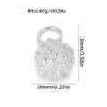 Mini silver heart sphere pendant with radial texture and 13x6mm size detail - Silver Textured Ball (YSN201-30)