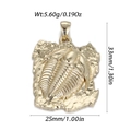 Golden trilobite fossil pendant with antique rock texture and dimensions 33x25mm - Trilobite Fossil Style (YSN205-01)