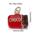 Rode chocolade hanger met CHOCO tekst voor doe-het-zelf sieraden maken - Chocolade