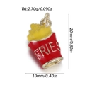 Schattige emaille frietjes hanger met rode doos voor het maken van DIY-sieraden - Patat