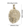 Golden palm leaf pendant in punk style with detailed dimensions for DIY jewelry - Palm Leaf Style (YSN205-04)