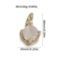 Miniature white opal zircon pendant with golden four-prong setting for DIY jewelry - Round White Translucent Gem (YSN211-01)