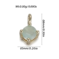 Light blue zircon charm pendant with 14k gold-plated four-prong setting for DIY jewelry - Round Light Blue Green Gem (YSN211-02)