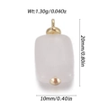Roze kwarts rechthoekige hanger met gouden basis voor DIY-halskettingen - Roze Afgeronde Rechthoekige Stijl (YSN163-12)