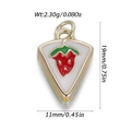 Aardbeientaart hanger van kleurrijk emaille voor DIY sieraden maken 19x11mm - Aardbeientaart