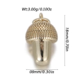 Polished golden acorn charm pendant with textured cap and smooth mirror finish surface - Acorn Style (YSN205-08)