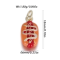 Mini hotdog emaille bedel voor DIY-sieraden met afmetingen 18mm x 6mm en 1,80g gewicht - Hotdog