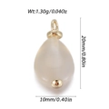 Waterdruppel hanger van melkwitte natuursteen met gouden sluiting voor DIY sieraden - Melkwit Druppelvorm Stijl (YSN163-14)