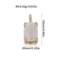 Mini pendentif ovale en zircon doré avec mesures pour la création de bijoux DIY - Gemme Blanche Douce Ovale (YSN211-05)