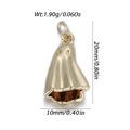 Golden punk ghost pendant charm, 20mm height, polished brass finish for DIY jewelry - Ghost Style (YSN205-09)