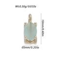 Pendentif ovale en zircon vert clair doré montrant les dimensions 10x5mm et le poids - Gemme Vert Clair Ovale (YSN211-06)