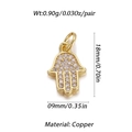 Detailed size specifications for the gold-plated Hamsa Hand zircon pendant accessory - Pave Hamsa Hand Style (008-04)