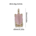 Pendentif en zircon ovale rose et monture dorée pour création de bijoux 10x5mm - Gemme Rose Ovale (YSN211-07)