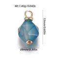Blauwe gefacetteerde steen hanger met gouden oogje 15x8mm voor DIY-sieraden maken - Blauwe Transparante Polyederstijl (YSN163-18)